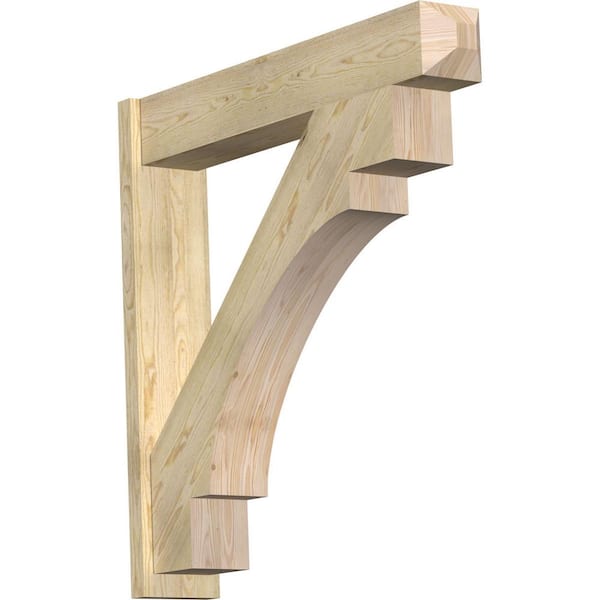 Ekena Millwork 8 in. x 44 in. x 44 in. Douglas Fir Merced Craftsman Rough Sawn Outlooker