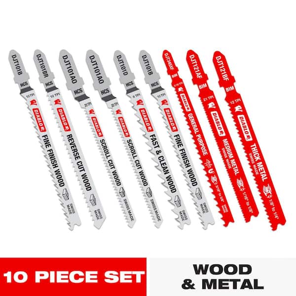 T-Shank Jig Saw Blade Set (10-Piece)