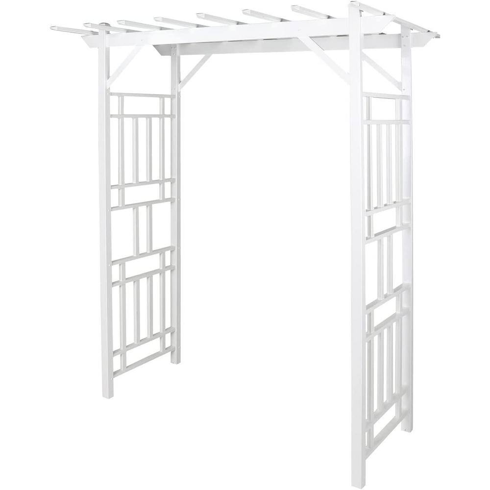 Dura-Trel Wellington 95 in. x 41 in. Vinyl Outdoor Garden Patio Arbor ...