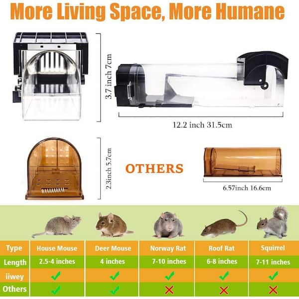 Justincity Indoor/Outdoor Rat Mouse Chipmunks Cage Trap Reusable