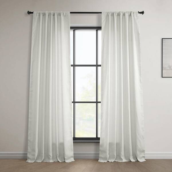 Exclusive Fabrics & Furnishings Warm White Euro Linen Rod Pocket Light Filtering Curtain - 50 in. W x 96 in. L (1 Panel)