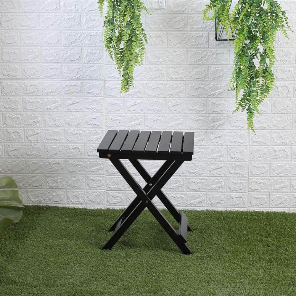 Wood Outdoor Side Table, Small Square Folding Side Table
