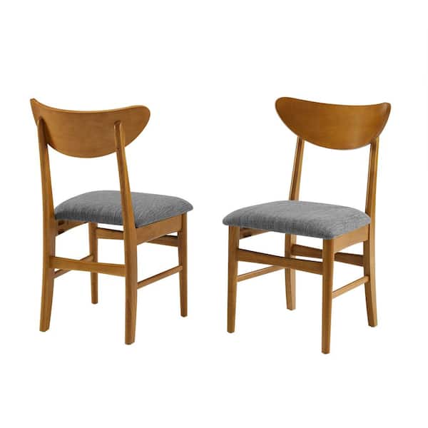 CROSLEY FURNITURE Landon Acorn Wood Dining Chairs with Upholstered Seat (2-Piece)