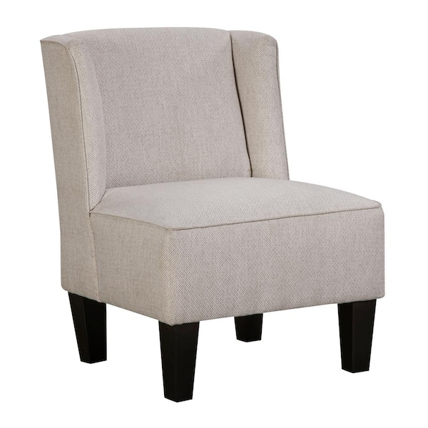 Unbranded Charlie Platinum Silver Winged Upholstered Slipper Chair