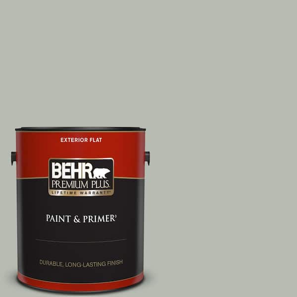BEHR PREMIUM PLUS 1 gal. Home Decorators Collection #HDC-AC-21 Keystone Gray Flat Exterior Paint & Primer