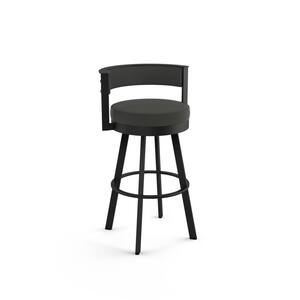 Browser 26 in. Charcoal Grey Polyester Black Metal Swivel Counter Stool