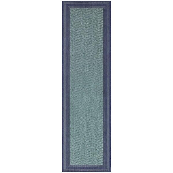 Hampton Bay Navy/Aqua 2 x Doormat 2 ft. x 7 ft. Area Rug 3123358 - The ...