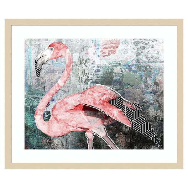 Amanti Art Pop Art-Flamingo by Inner Circle 1 Piece Framed Giclee Animal Art Print 21 in. x 25 in.