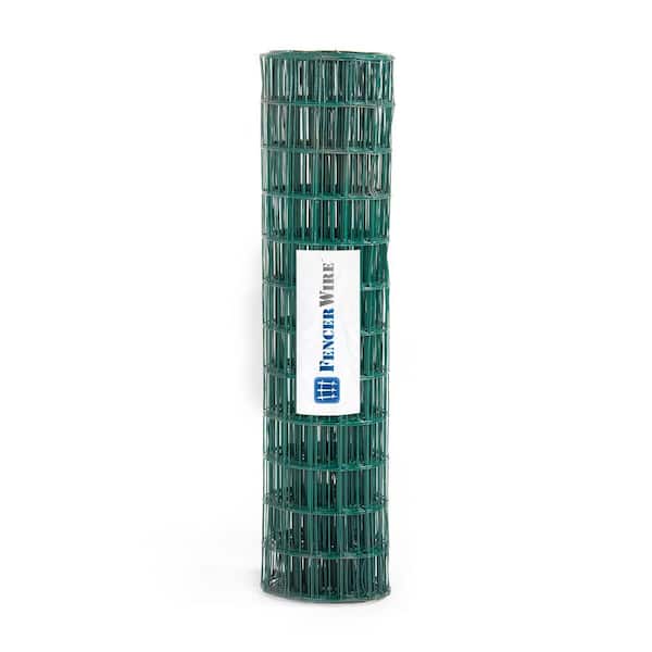 Fencer Wire 2 ft. x 50 ft. 16-Gauge Green PVC Coated Welded Wire Fence with Mesh Size 3 in. x 2 in.