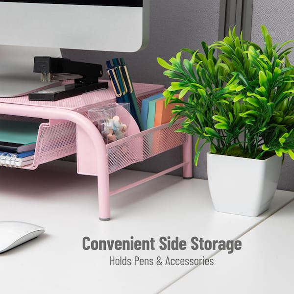 Mind Reader 2 Tier Mesh Cabinet Basket Medium Size Pink - Office Depot