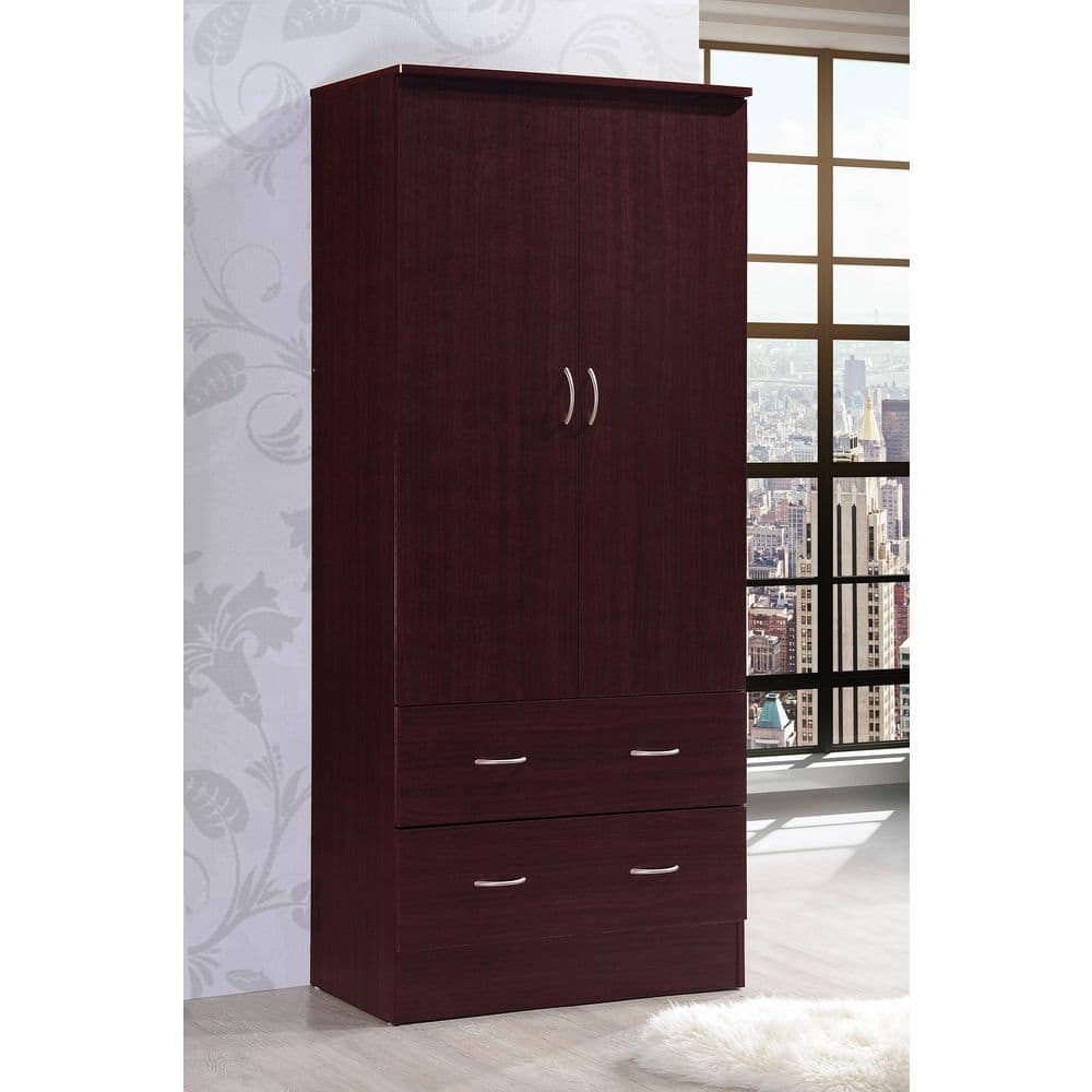 2-Door Armoire with 2-Drawers in Mahogany - thumbnail 8