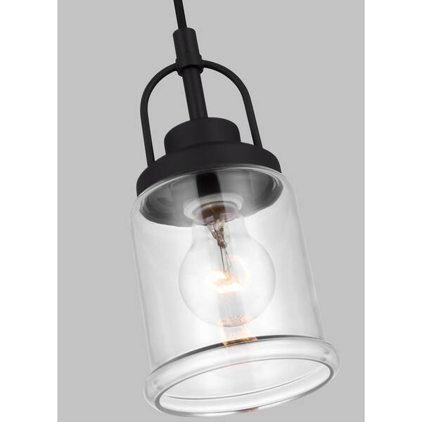 Generation Lighting - Studio Anders 1-Light Midnight Black Lantern Mini Pendant Light with Clear Glass Shade