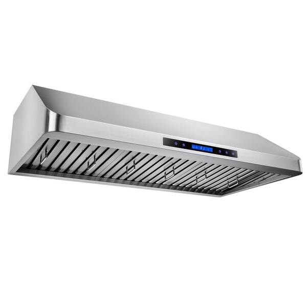 AKDY 42 in. Kitchen Dual Motor Under Cabinet Range Hood in Stainless Steel with Remote and Touch Panel Control