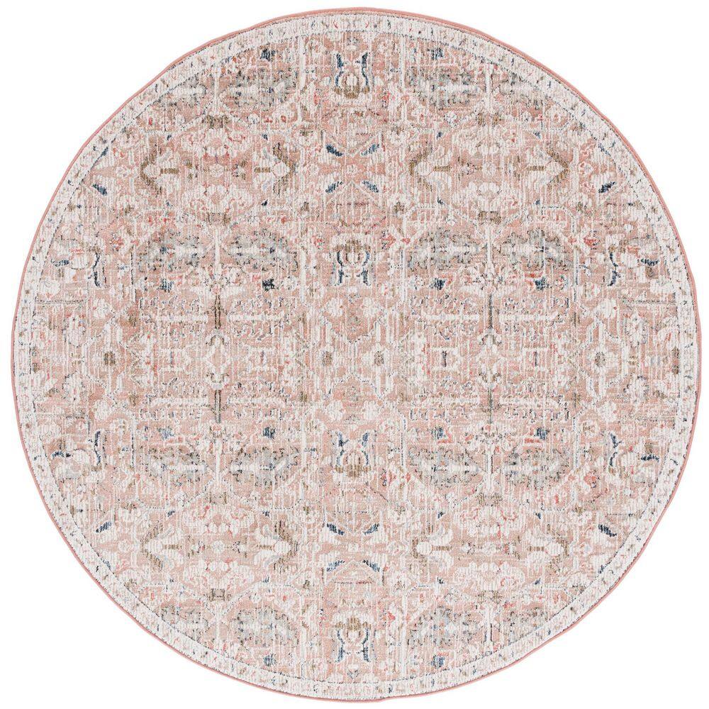 UPC 195058776912 product image for Vivaldi 7 ft. x 7 ft. Rust/Ivory Distressed Border Round Area Rug | upcitemdb.com