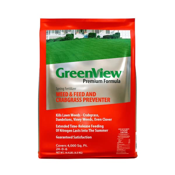 14.4 lbs. Premium Formula Spring Fertilizer Weed and Feed and Crabgrass Preventer, 4,000 sq. ft. (24-0-6)