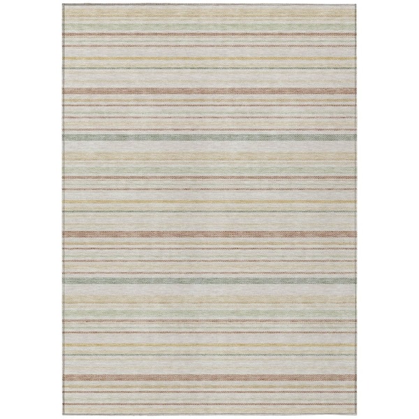 Chantille Machine Washable Indoor/Outdoor Abstract ACN3106 Cream 5 ft. x 7 ft. 6 in. Area Rug
