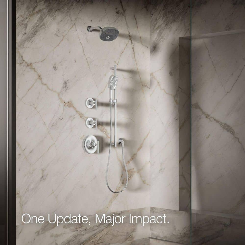 Chrome Oval Multifunction Wall Mounted Showerhead