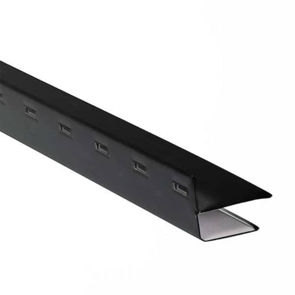 Gibraltar Building Products 3/8 in. x 144 in. Black Aluminum F Channel