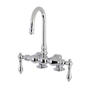 Lever 2-Handle Claw Foot Tub Faucet in Polished Chrome