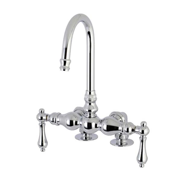 Kingston Brass Lever 2-Handle Claw Foot Tub Faucet in Polished Chrome