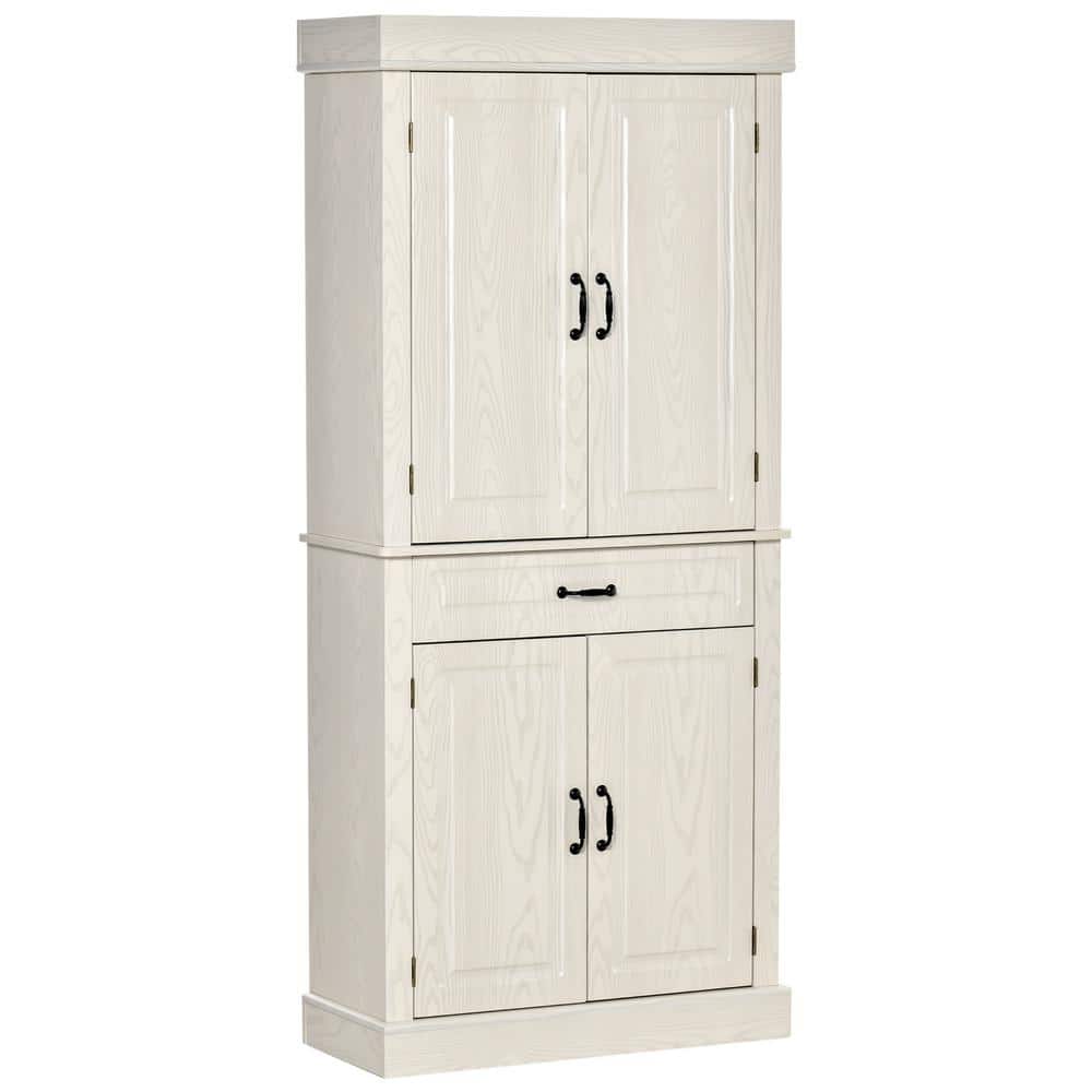  Gizoon 47 Kitchen Pantry Storage Cabinet with Doors and  Shelves with Drawers, Small Wooden Freestanding Cupboard for Kitchen Dining  Room Craft Room, White : Home & Kitchen