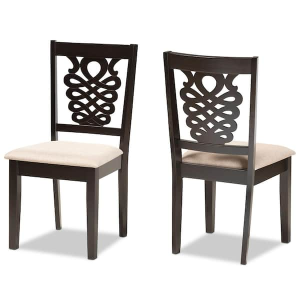 Baxton Studio Gervais Sand and Dark Brown Upholstered Dining Chair