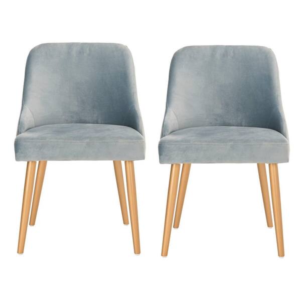 SAFAVIEH Lulu Slate Blue/Gold Dining Chair (Set of 2) DCH6200B-SET2 - The Home Depot