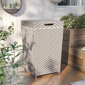Limewood 29 Gal. Gray and White Outdoor Trash Can