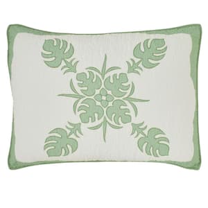 Molokai 1-Piece Green Cotton King Sham