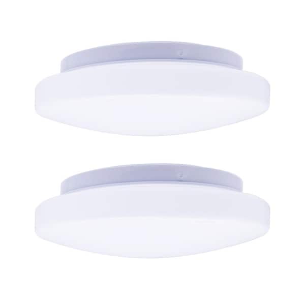 Lecoht 8 in. Low Profile Round Dimmable LED Flush Mount Light Fixture ...