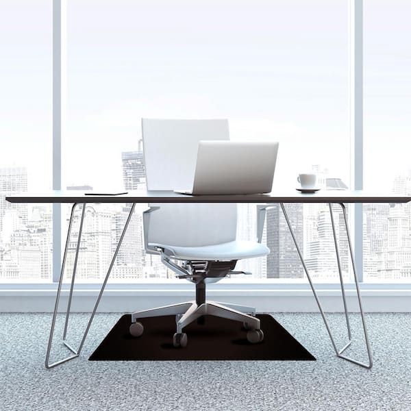 Advantagemat Black 29.5 in. x 47 in. Vinyl Rectangular Indoor Chair Mat for Carpets