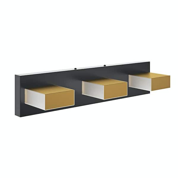 aiwen 20.5 in. 3-Light 15-Watt Modern Gold Bathroom LED Vanity Lights Acrylic Over Mirror Wall Lighting Fixtures