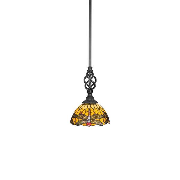 Unbranded Bridgewater 100 W 1-Light Matte Black Standard Mini Pendant Light with Glass Shade