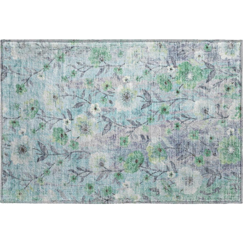 Mayfield Premium Machine Washable Abstract AMF2403 Teal 3 ft. x 4 ft. Area Rug price history on PriceWatchPro