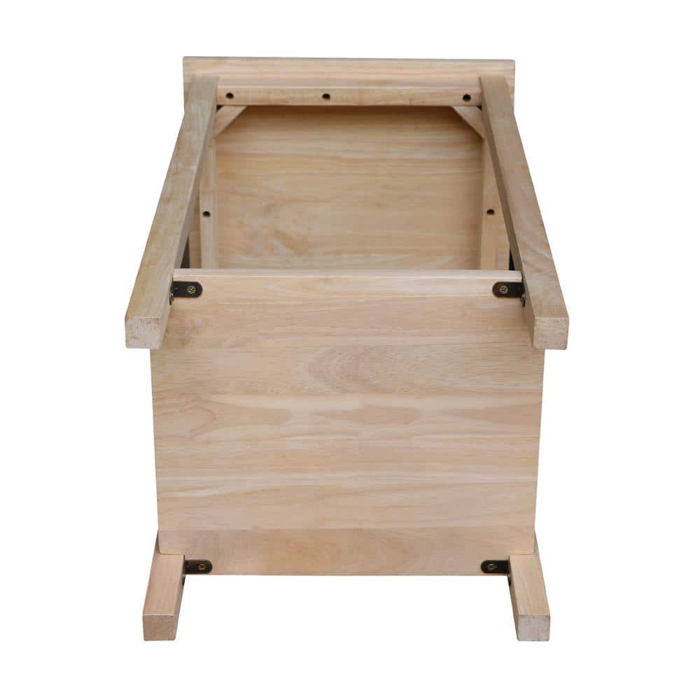 Elegant Unfinished Parawood Portman Accent Table with Shelf