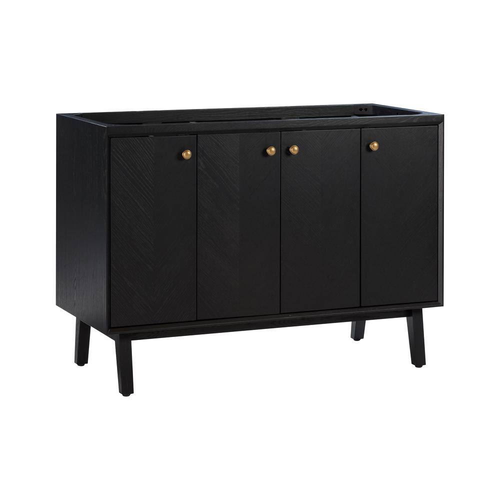 Adele 48'' Black Oak Single Bathroom Vanity Base