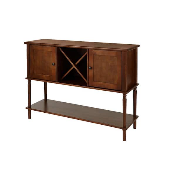 StyleWell Walnut Finish Wood Buffet Table with Storage (52.26 in. W x 35.10 in. H)