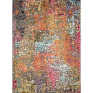 Celestial Sunset Multicolor 7 ft. x 10 ft. Abstract Bohemian Area Rug