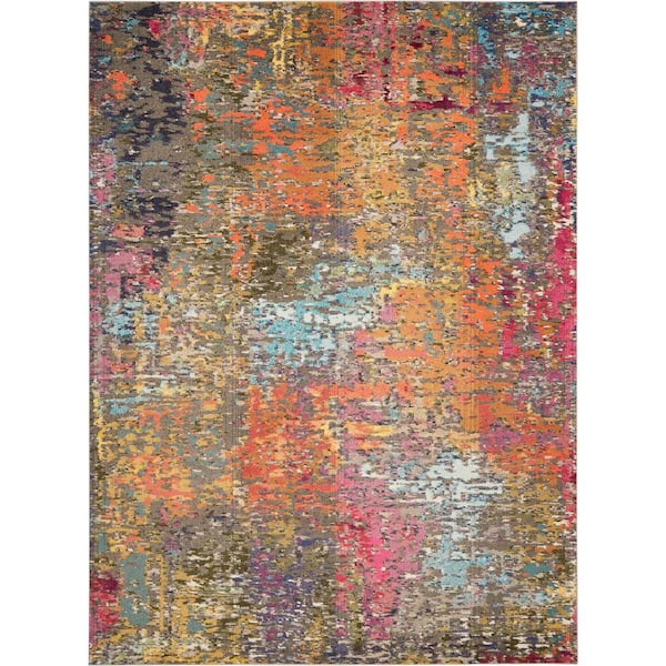Nourison Celestial Sunset Multicolor 7 ft. x 10 ft. Abstract Bohemian Area Rug