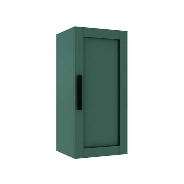 13.78 in. W x 11.81 in. D Green Particle Board Decorative Wall Shelf & Cabinet-Wall-Mounted Storage with Door and Shelf