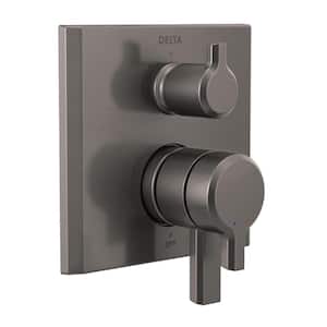 Pivotal 2-Handle Wall-Mount 3-Setting Integrated Diverter Trim Kit in Lumicoat Black Stainless (Valve Not Included)