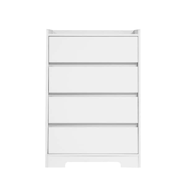 Unbranded 25.59 in. W x 15.75 in. D x 38.38 in. H White Linen Cabinet Living Room Sideboard Storage Cabinet Drawer Cabinet