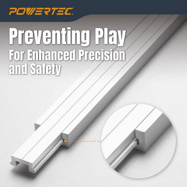 POWERTEC 3" T-Track Flip Stop & 18" Miter Bar Set - For Table Saw Sleds, Router Tables, Jigs (Fits 3/4" X 3/8" Miter Slots) - View #6