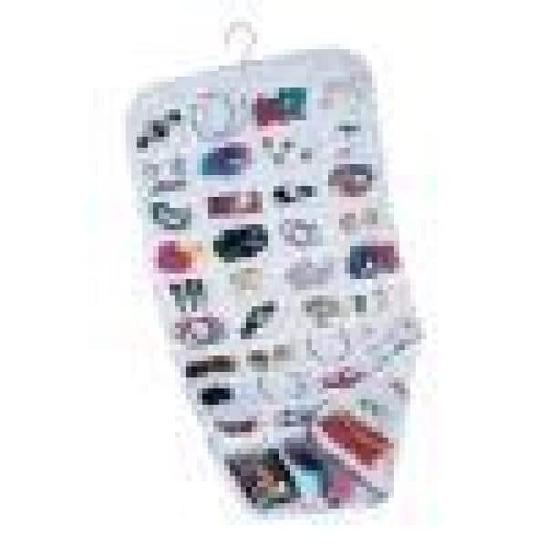 TekDeals Hanging Jewelry Organizer, Double Sided 40 Pockets and 20