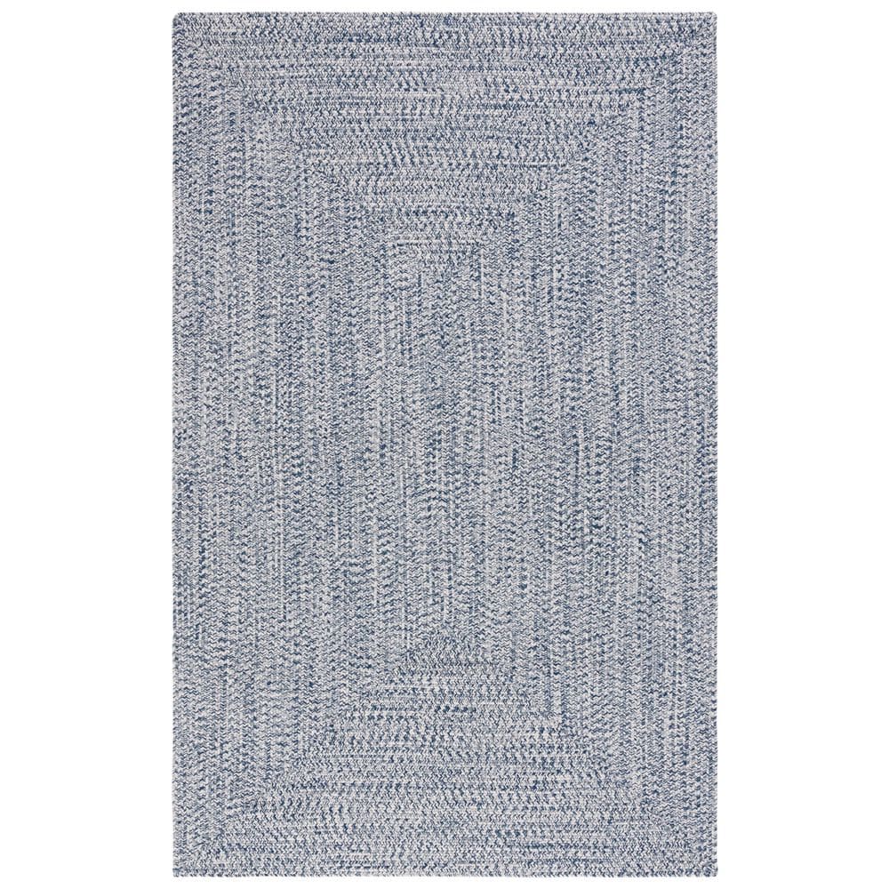 Braided Dark Blue/Ivory 4 ft. x 6 ft. Machine Washable Concentric Woven Area Rug price history on PriceWatchPro