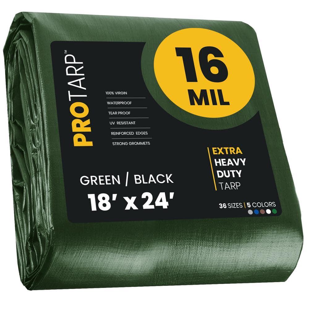 Reviews for protarp 18 ft x 24 ft green black 16 mil heavy duty