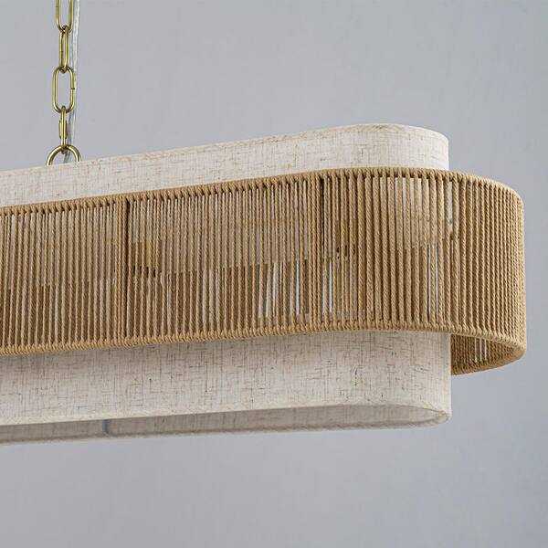 EDISLIVE Noorra 42 in. 5-Light Gold Oval Chandelier with Natural