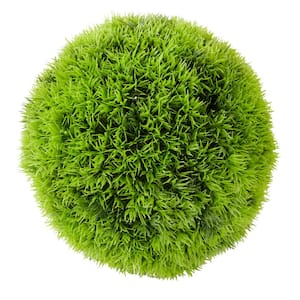 9 in. H Indoor Green Plastic Contemporary Boxwood Topiary Artificial Foliage Ball