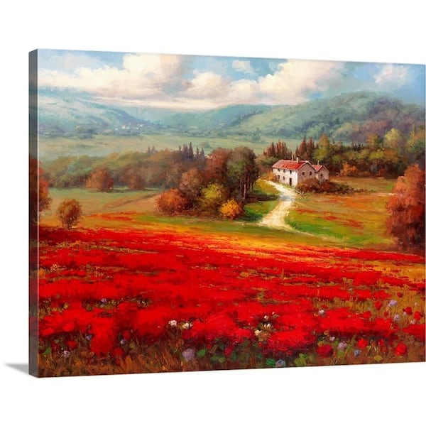 GreatBigCanvas "Poppy Fields Afar" by Great BIG Canvas Canvas Wall Art