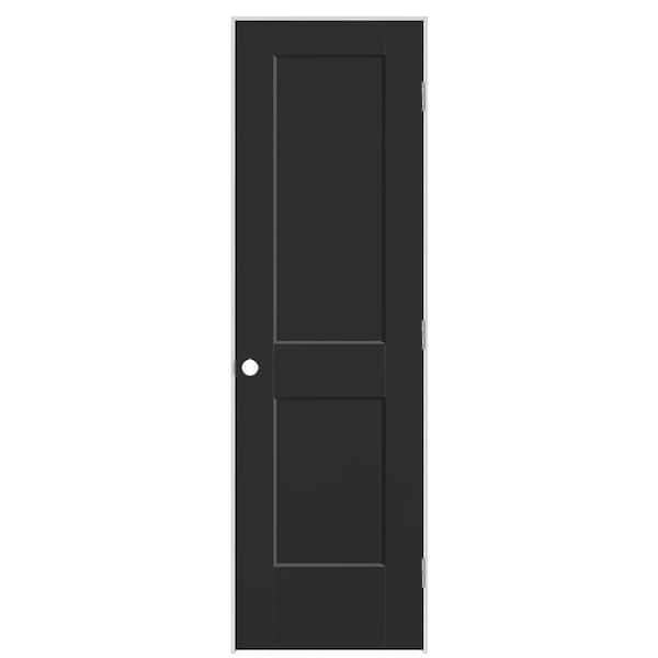 Masonite 24 in. x 80 in. 2-Panel Logan Left-Hand Solid Core Jet Black Molded Composite Single Prehung Interior Door